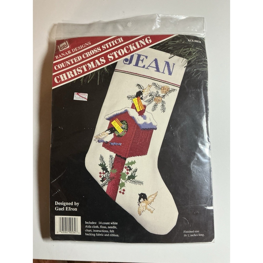Banar Designs CHRISTMAS STOCKING XCS-50534 Counted Cross Stitch Kit Bird House